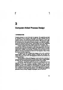 Computer-Aided Process Design