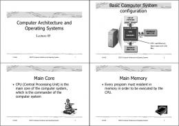 Computer Architecture and Operating Systems Basic Computer ...