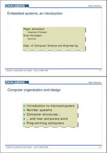 Computer organisation and design