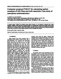 Computer program PARAV for calculating optical ... - CiteSeerX