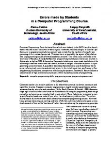 Computer Programming forms the basis from which most ... - CiteSeerX