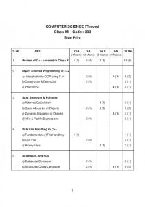 COMPUTER SCIENCE (Theory) Class XII