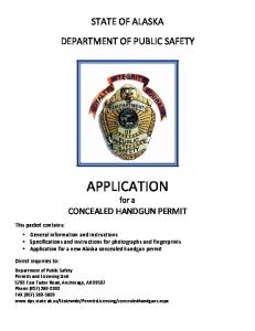 Concealed Handgun Permit Application