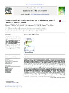 Concentration of cadmium in cacao beans and its relationship ... - PubAg