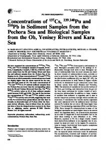 Concentrations of 137Cs, 239240Pu and 210Pb in Sediment Samples ...