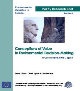 Conceptions of Value in Environmental Decision-Making - CiteSeerX