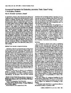 Conceptual Framework for Evaluating Laboratory Tests - CiteSeerX