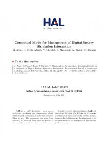 Conceptual Model for Management of Digital Factory