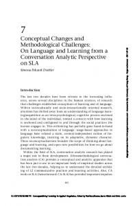 Conceptualising 'Learning' in Applied Linguistics