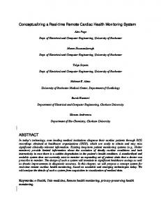 Conceptualizing a Real-time Remote Cardiac Health Monitoring ...