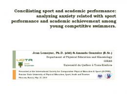 Conciliating sport and academic performance: analyzing anxiety ...