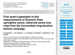 Concordiasi ozone loss rates