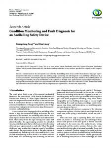 Condition Monitoring and Fault Diagnosis for an Antifalling Safety ...