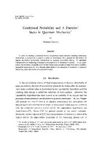 Conditional Probability and A Posteriori States in Quantum Mechanics ...