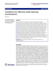 Conditions for effective smart learning environments - Springer Link