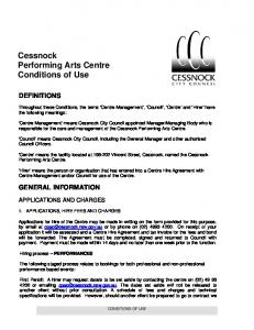 Conditions of Use - Cessnock City Council