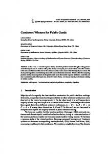 Condorcet Winners for Public Goods - Semantic Scholar