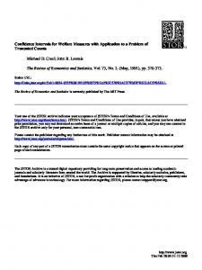 Confidence Intervals for Welfare Measures with ...