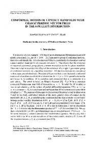 CONFORMAL MOTION OF CONTACT MANIFOLDS ... - Project Euclid