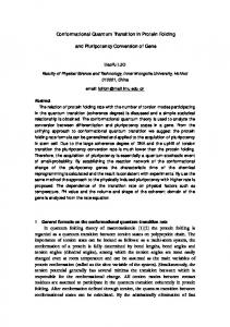 Conformational Quantum Transition in Protein Folding ...