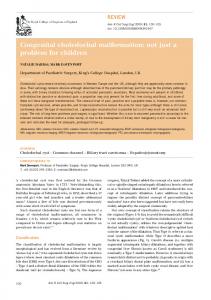 Congenital choledochal malformation