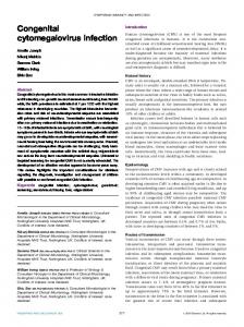 Congenital cytomegalovirus infection