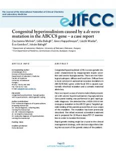 Congenital hyperinsulinism caused by a de novo mutation in the ...