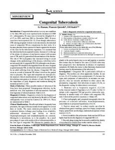 Congenital Tuberculosis - JK Science