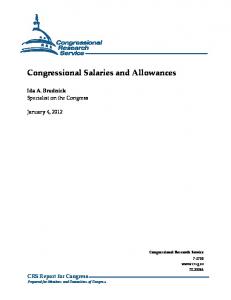 Congressional Salaries and Allowances