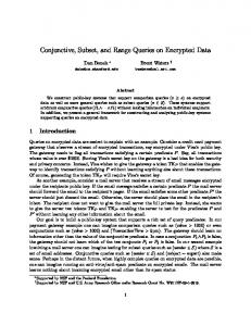 Conjunctive, Subset, and Range Queries on Encrypted Data