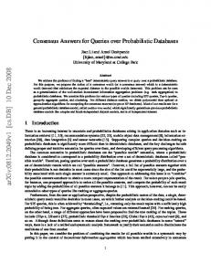 Consensus Answers for Queries over Probabilistic Databases