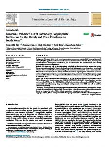 Consensus Validated List of Potentially Inappropriate ... - Core