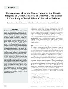 Consequences of ex situ Conservation on the Genetic Integrity of ...