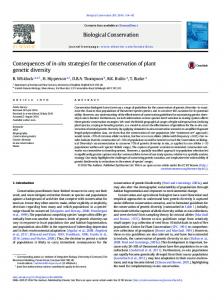 Consequences of in-situ strategies for the conservation of plant ...