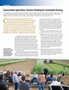 Conservation agriculture: Systems thinking for sustainable farming