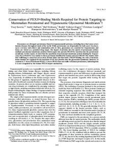 Conservation of PEX19-Binding Motifs Required for ... - Eukaryotic Cell