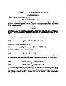 CONSERVATIVE SCHEMES FOR SOLVING 1D ...