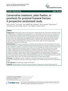 Conservative treatment, plate fixation, or prosthesis for ... - CiteSeerX