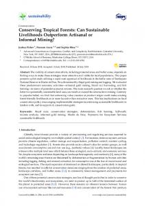 Conserving Tropical Forests: Can Sustainable Livelihoods ... - MDPI