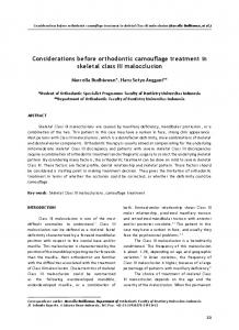 Considerations before orthodontic camouflage treatment in skeletal ...