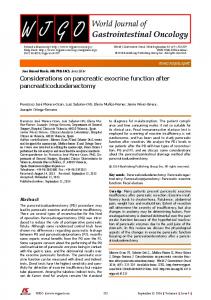 Considerations on pancreatic exocrine function after ...