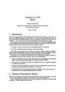 Consistency in ALF - Semantic Scholar