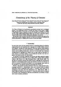 Consistency of the Theory of Contexts