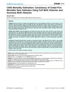 Consistency of Under-Five Mortality Rate Estimates Using Full Birth ...