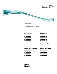 Constellation ES.3 SAS Product Manual - Seagate