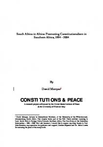 constitutions & peace - SARPN