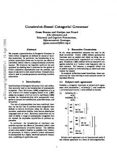 Constraint-Based Categorial Grammar