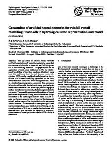 Constraints of artificial neural networks for rainfall ... - Semantic Scholar