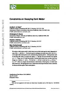 Constraints on Decaying Dark Matter