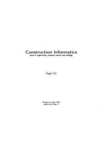 Construction Informatics issues in engineering
